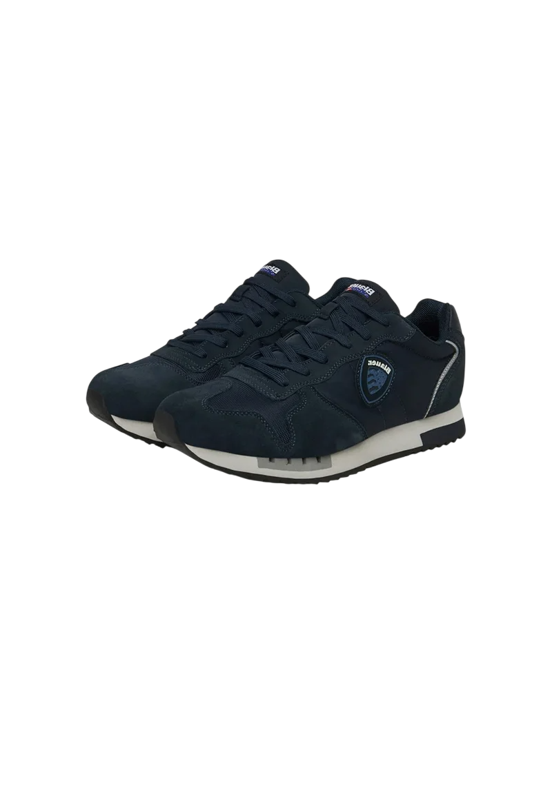 Blauer sneakers uomo Queens in suede e tessuto blu F6QUEENS05MES NAVY BLAUER
