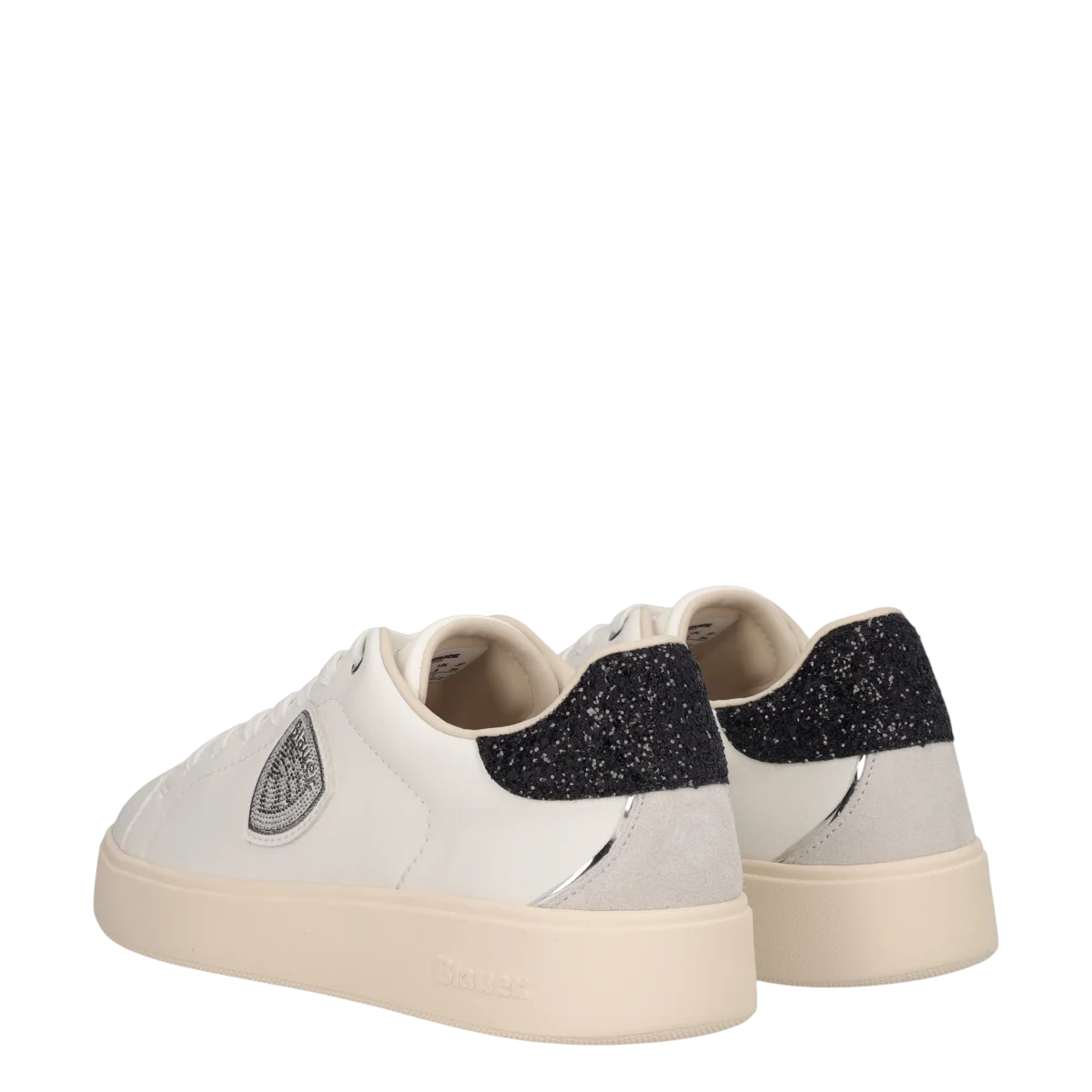 Blauer sneakers donna in pelle Victory con paillettes bianco F6VICTORY01GLI WHITE-BLACK BLAUER