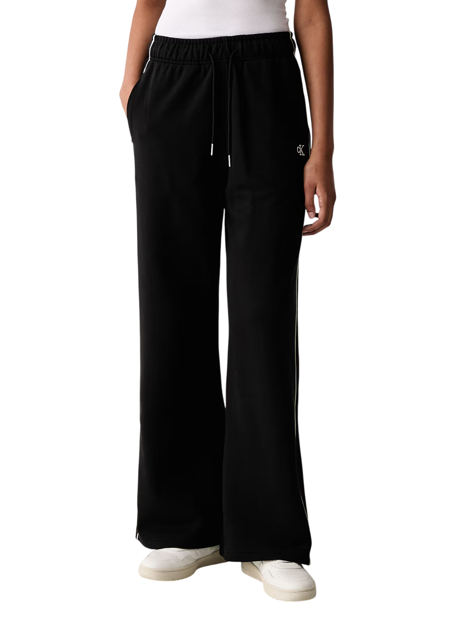 Calvin Klein Jeans pantaloni donna in felpa con ricamo logo nero LV047H258G UB1 Calvin Klein Jeans