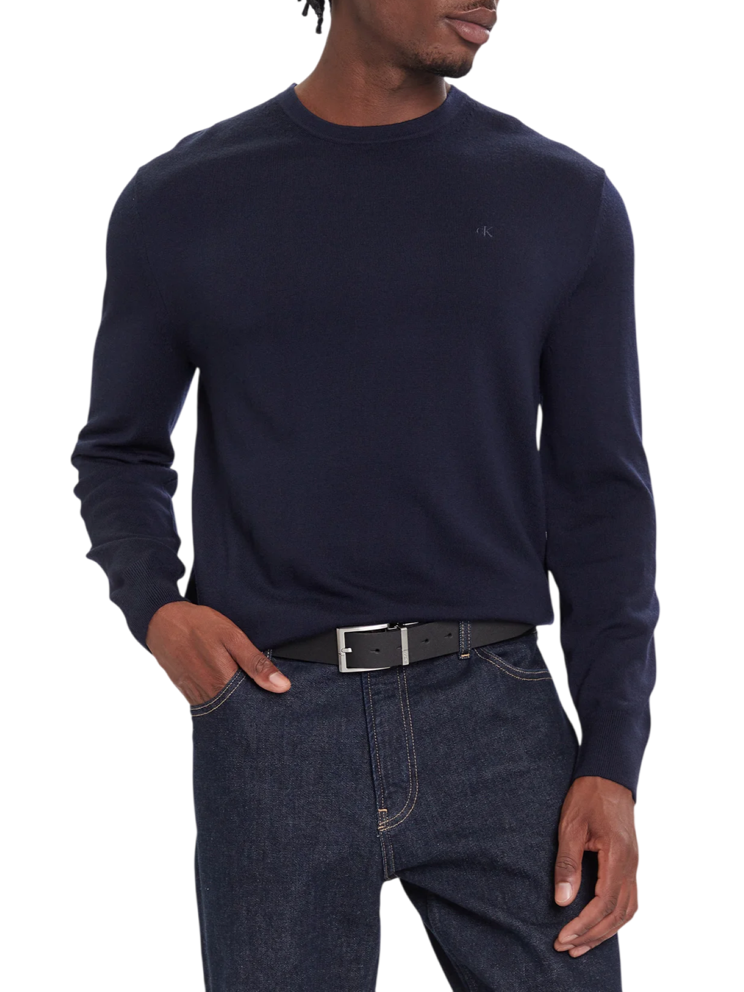 Calvin Klein maglia uomo in lana Merinos blu LV04LB305G CEF Calvin Klein