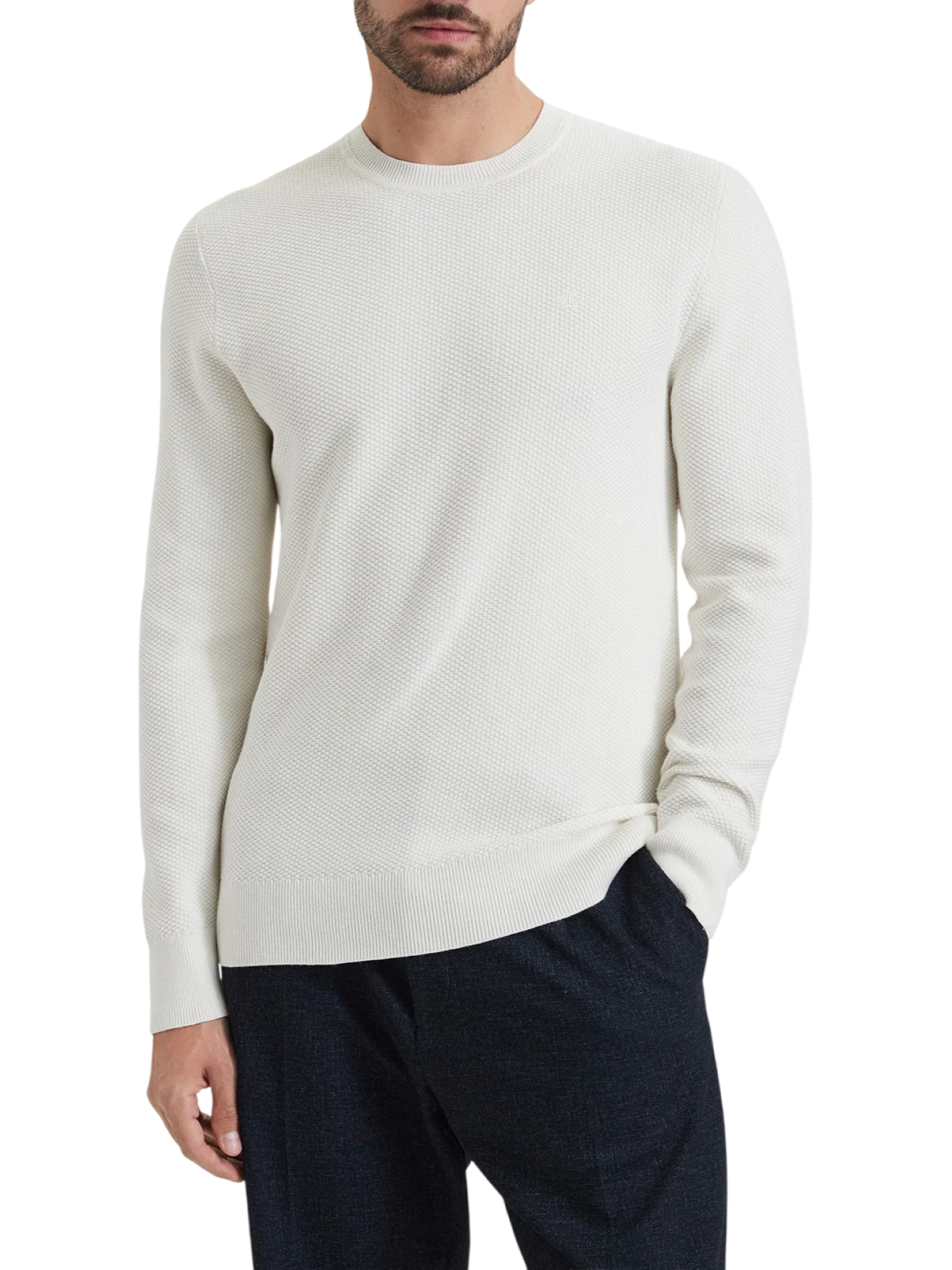 Calvin Klein maglia uomo in cotone operato panna LV04LF304G YAS Calvin Klein