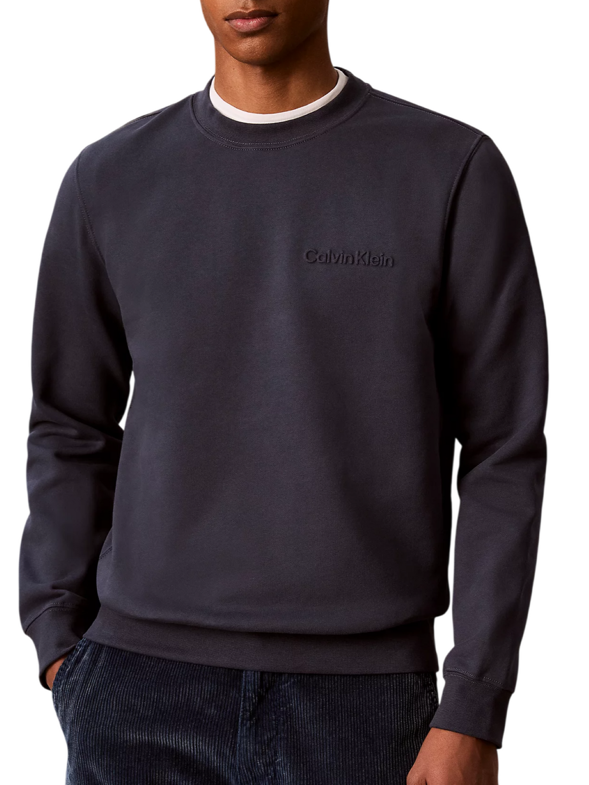 Calvin Klein felpa uomo in cotone felpato blu LV04LH226G CCI Calvin Klein