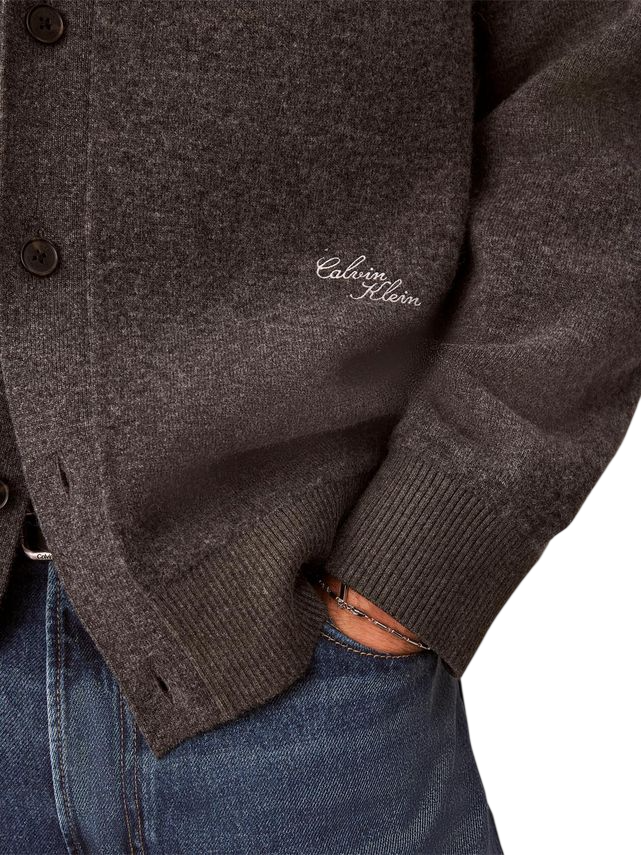 Calvin Klein cardigan uomo misto lana grigio melange LV04LH325G P7I Calvin Klein