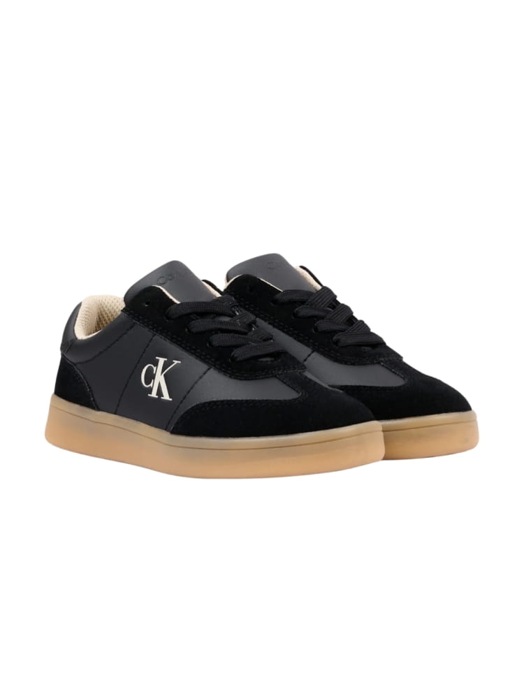 Calvin Klein sneakers bambino in suede ed ecopelle nero V3X9-83451-0318 999 Calvin Klein Footwear