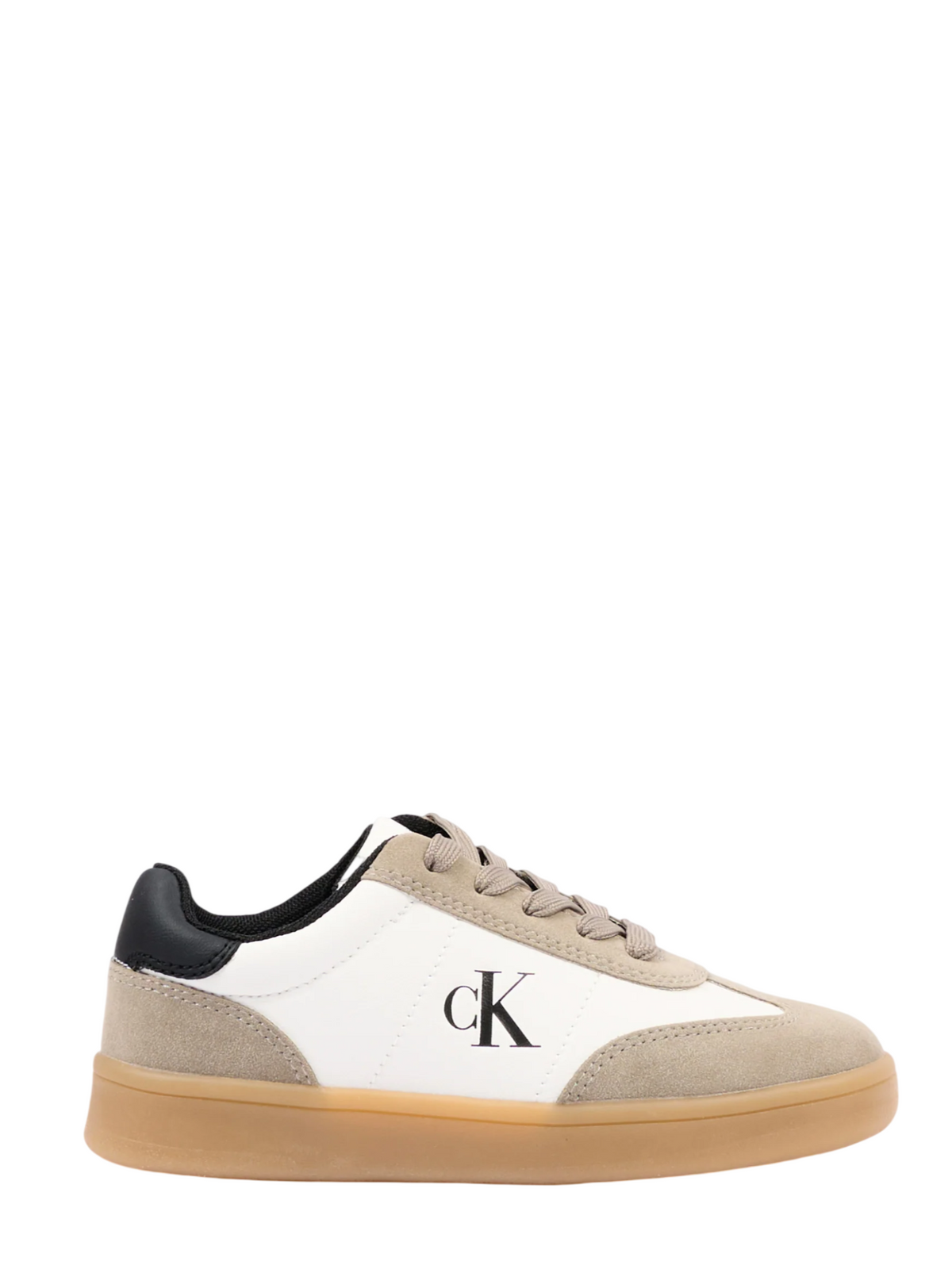 Calvin Klein sneakers bambino in suede ed ecopelle tortora panna V3X9-83451-0318 Y746 Calvin Klein Footwear