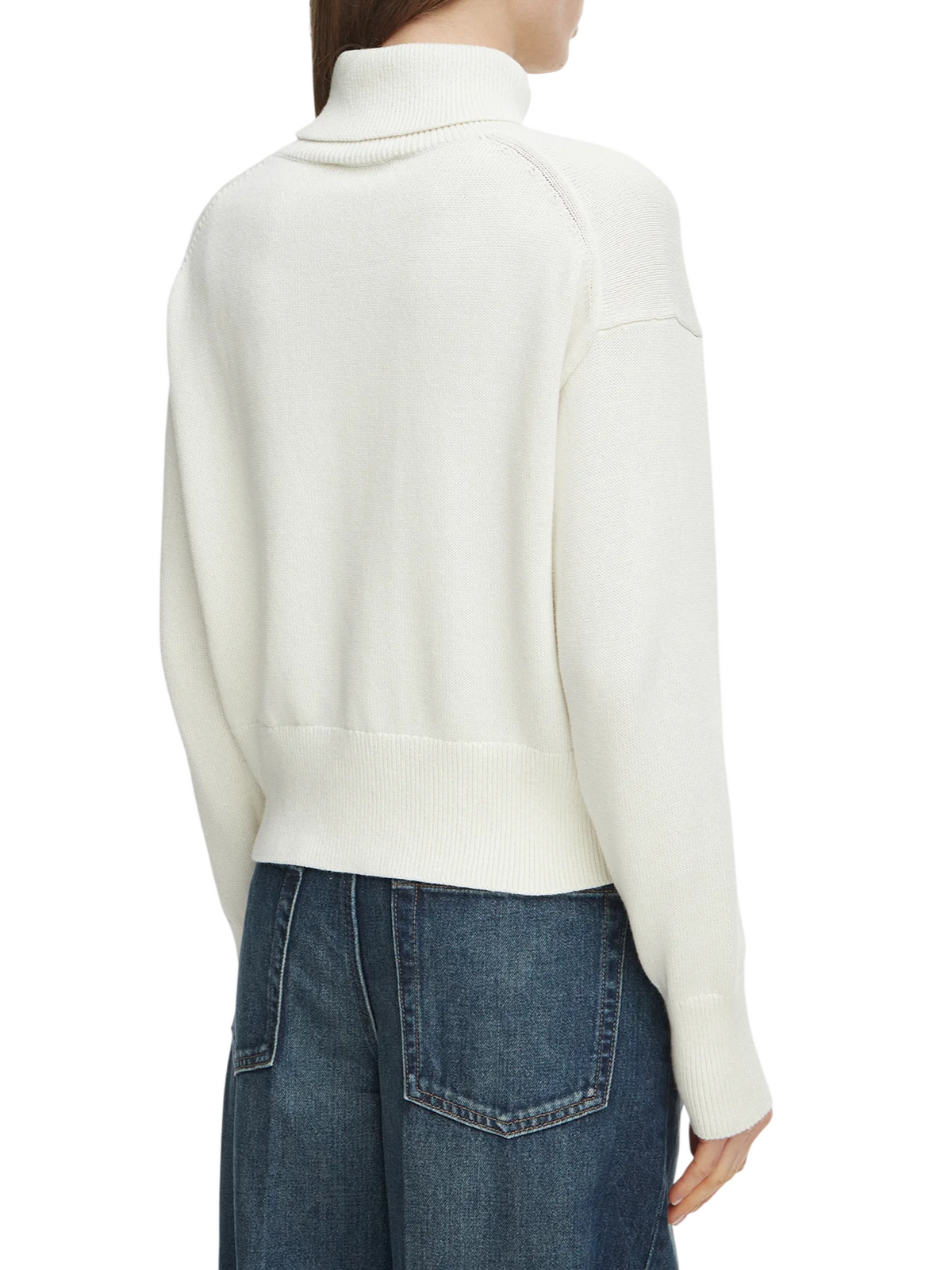 Calvin Klein Jeans maglia dolcevita donna con logo panna LV047H329G YAS Calvin Klein Jeans
