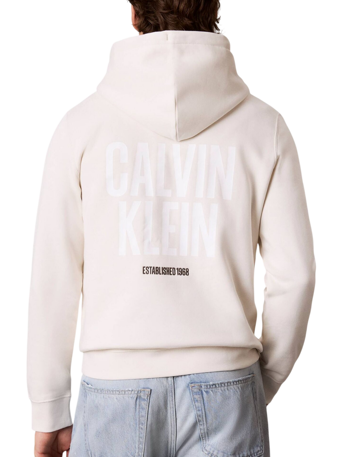 Calvin Klein Jeans felpa con cappuccio e ricamo logo panna LV04RH247G YAS Calvin Klein Jeans