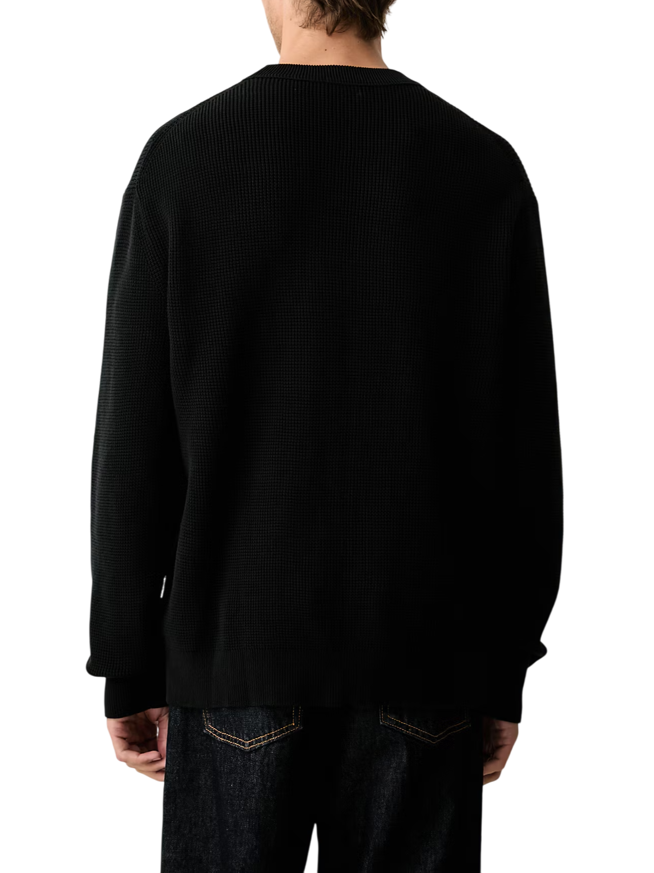 Calvin Klein Jeans maglia uomo in cotone patch logo nero LV04RH326G UB1 Calvin Klein Jeans