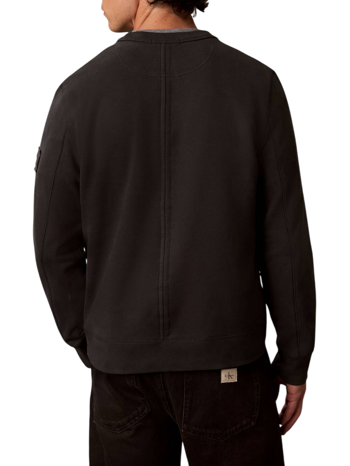 Calvin Klein Jeans felpa uomo con patch logo antracite LV04RJ200G 8MN Calvin Klein Jeans