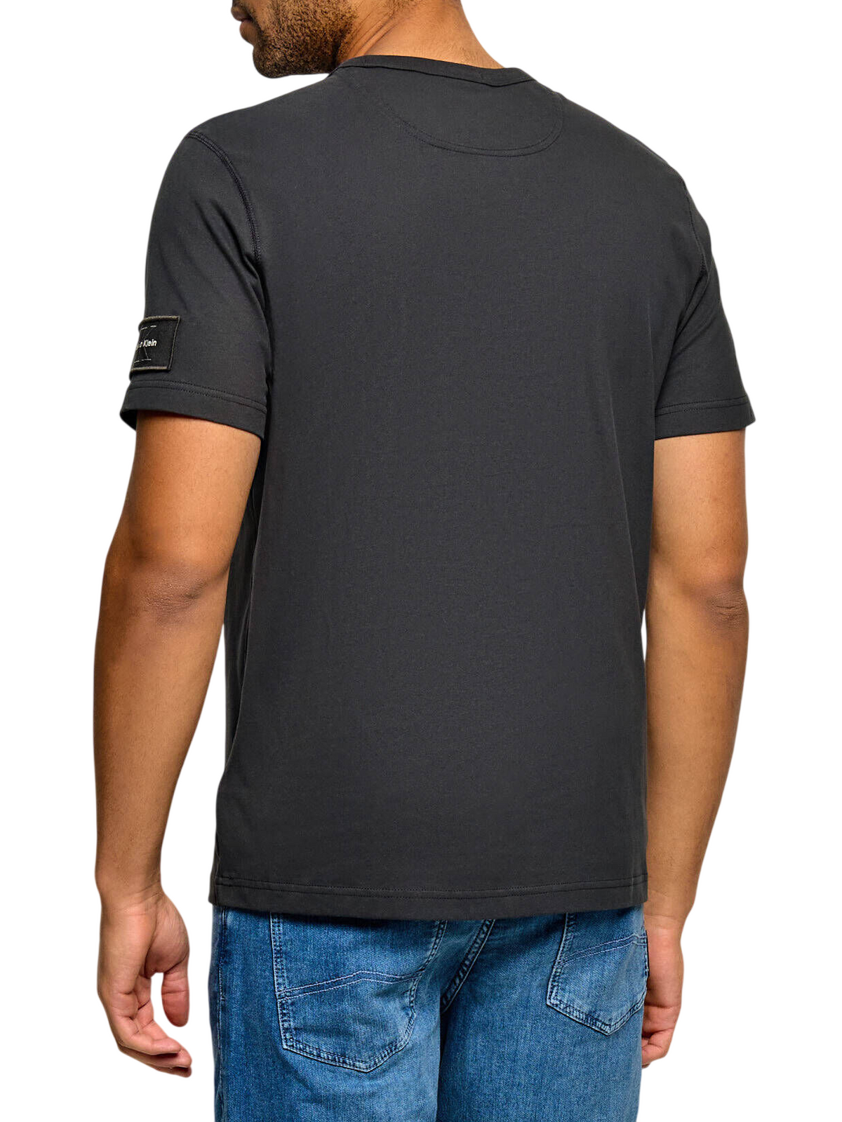 Calvin Klein Jeans T-shirt manica corta uomo patch logo antracite LV04RJ206G 8MN Calvin Klein Jeans