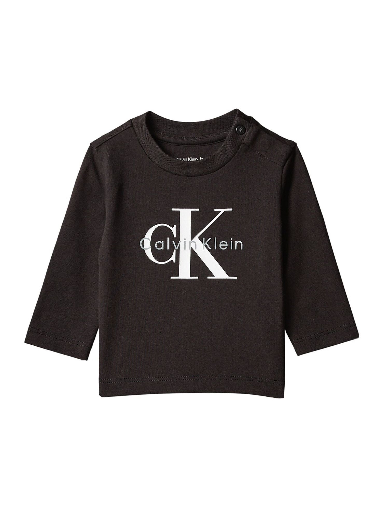 Calvin Klein Jeans T-shirt manica lunga neonato con logo nero LVCKFJA49N BEH Calvin Klein Jeans
