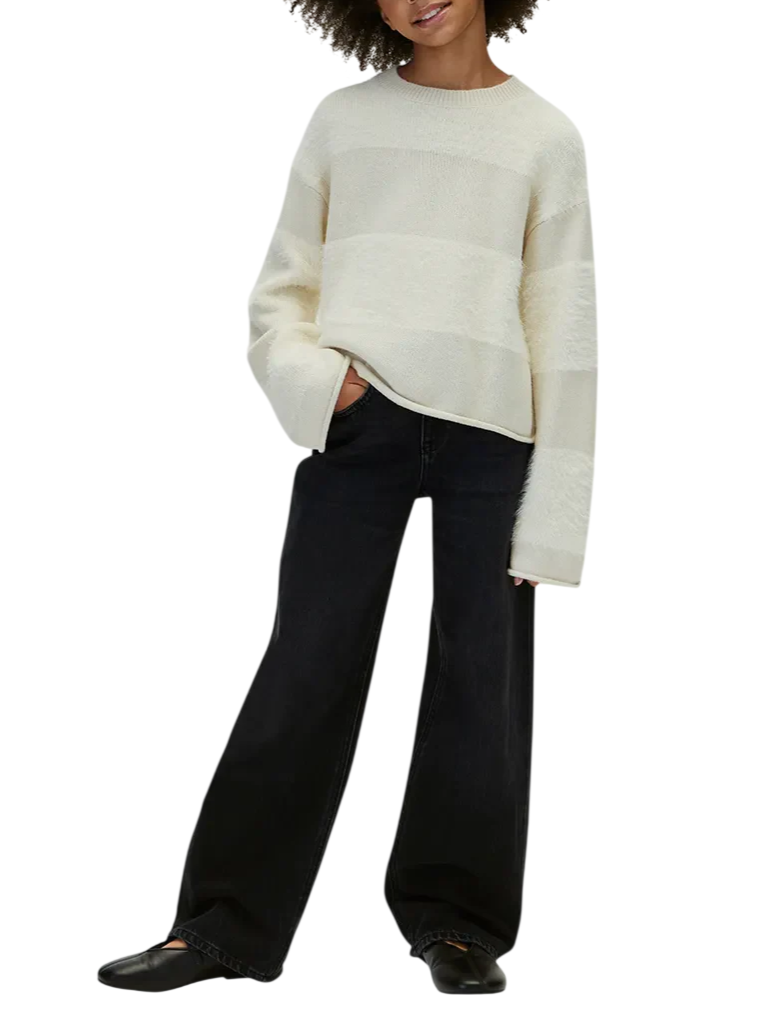 Calvin Klein Jeans jeans wide leg bambina lavaggio nero LVCKFJC08G 1BY Calvin Klein Jeans