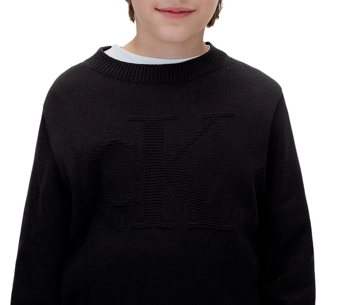 Calvin Klein Jeans maglia bambino con logo jaquard nero LVCKFJF04B BEH Calvin Klein Jeans