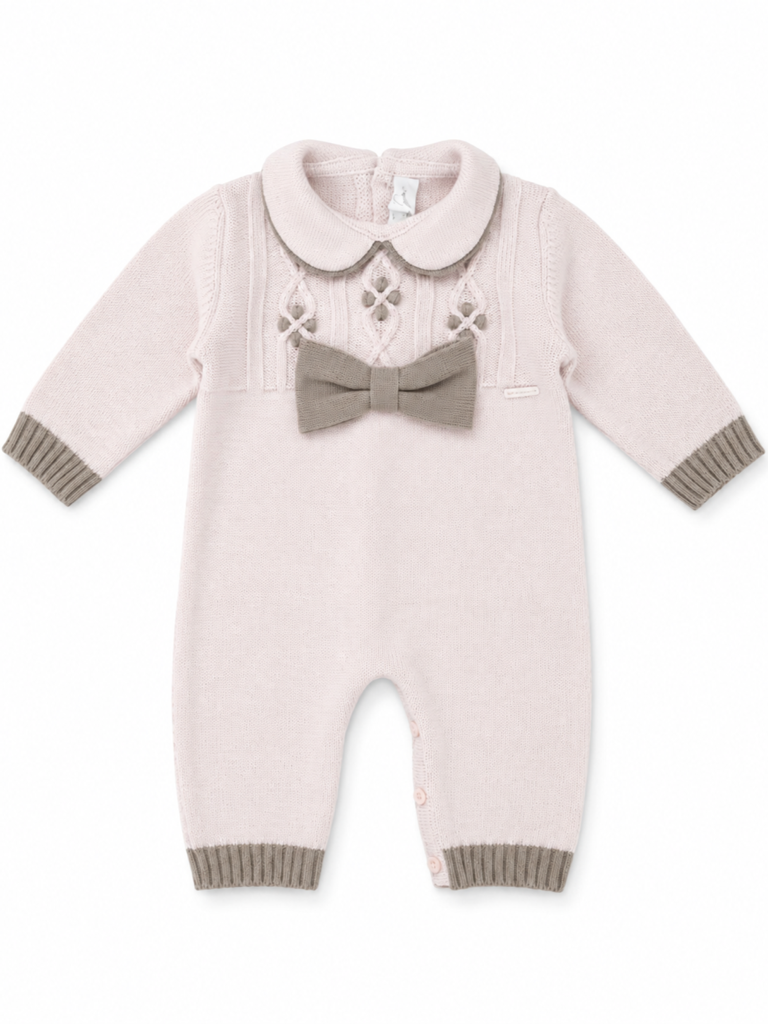 Colori Chiari tutina neonata in lana con fiocco rosa FF168587-4977 8224 COLORICHIARI
