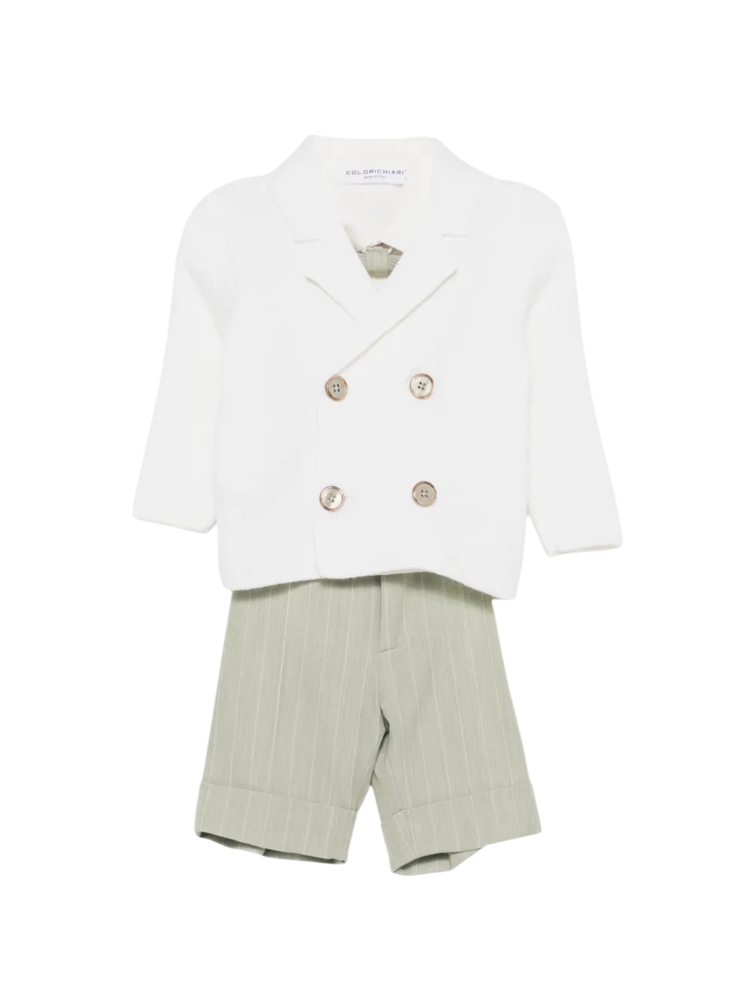 Colori Chiari completo elegante neonato cardigan pantaloni camicia papillon panna verde MN408718-5004 36 COLORICHIARI
