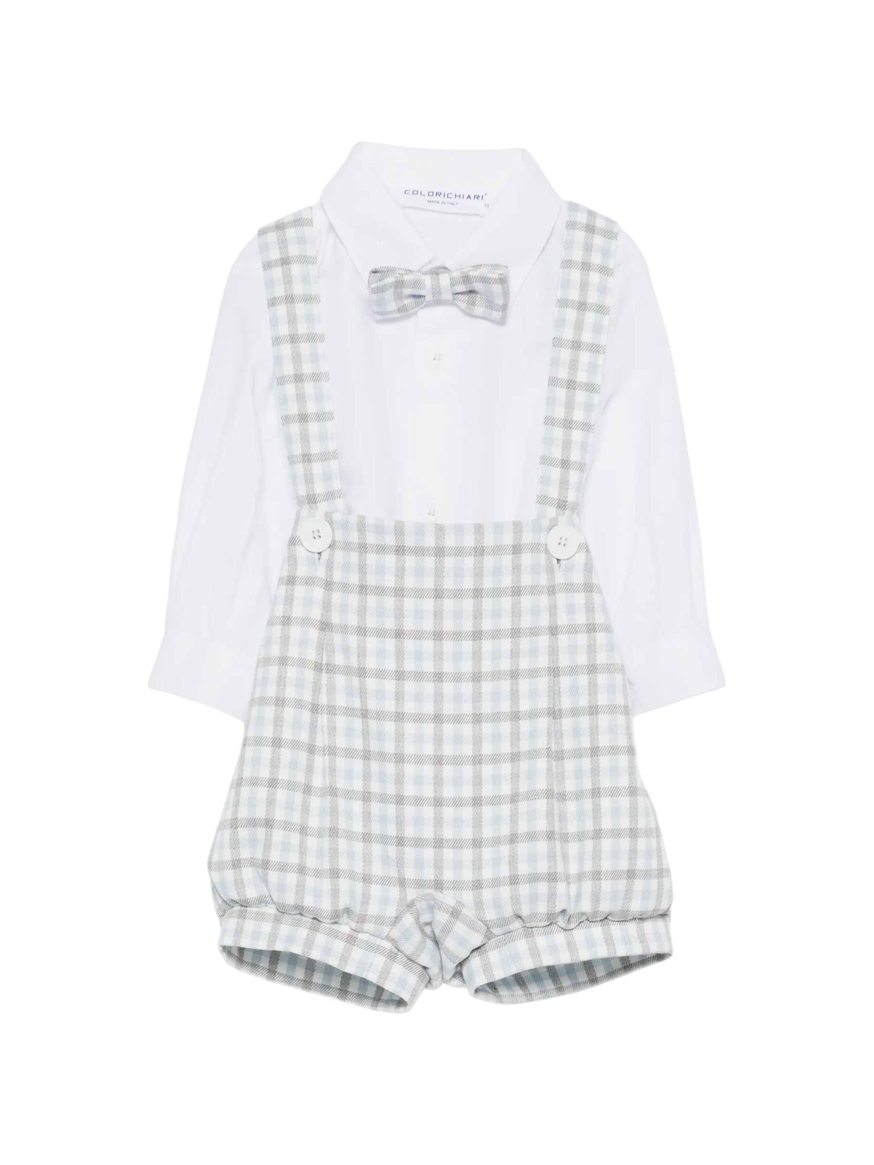 Colori Chiari completo elegante neonato cardigan shorts camicia papillon celeste bianco MN408733-5010 51 COLORICHIARI
