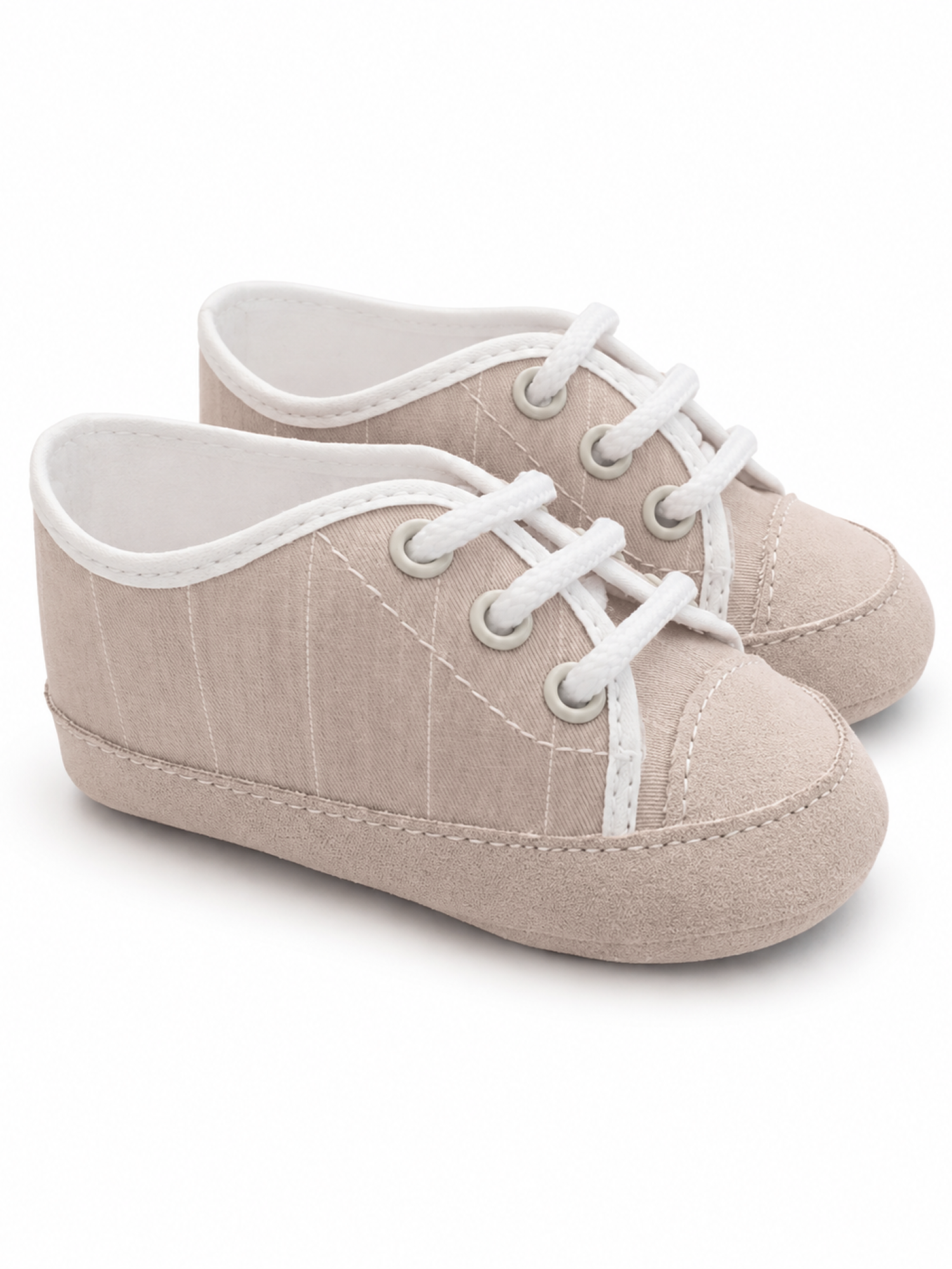 Colori Chiari scarpette neonato in fantasia gessata beige MN958672-5004 23 COLORICHIARI