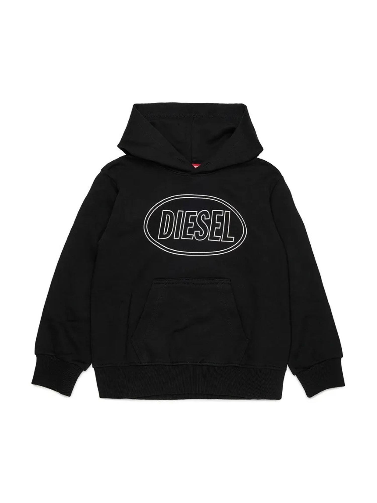 Diesel felpa con cappuccio stampa logo nero J02612-OGEAD K900 DIESEL