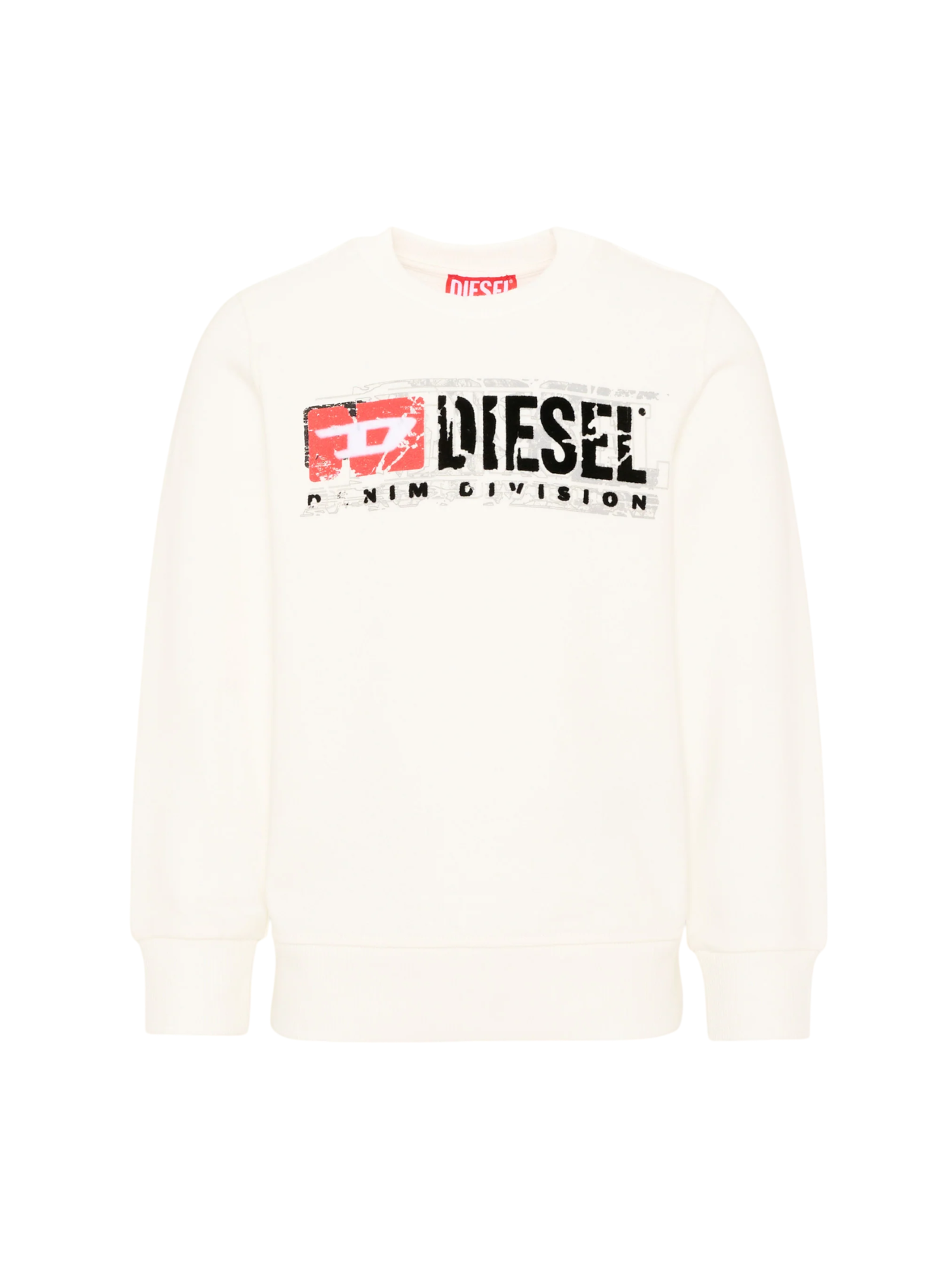 Diesel felpa unisex bambino logo flock panna J02973-KYAVF K141 DIESEL