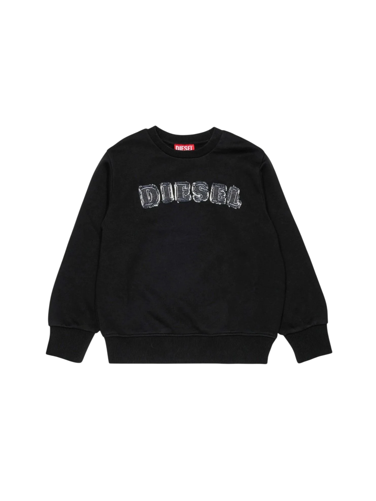 Diesel felpa bambino con logo denim nero J02985-0GEAD K900 DIESEL