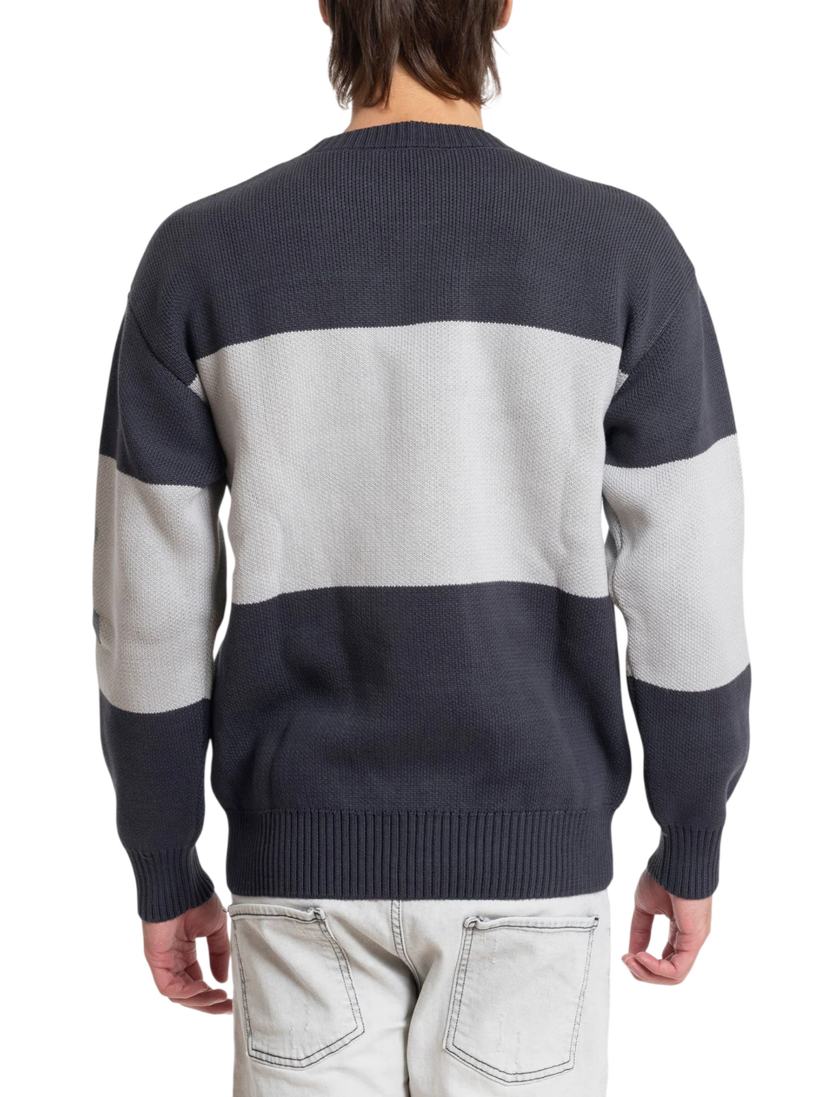 Disclaimer maglia uomo con banda logo grigio 55705 PIOMBO DISCLAIMER