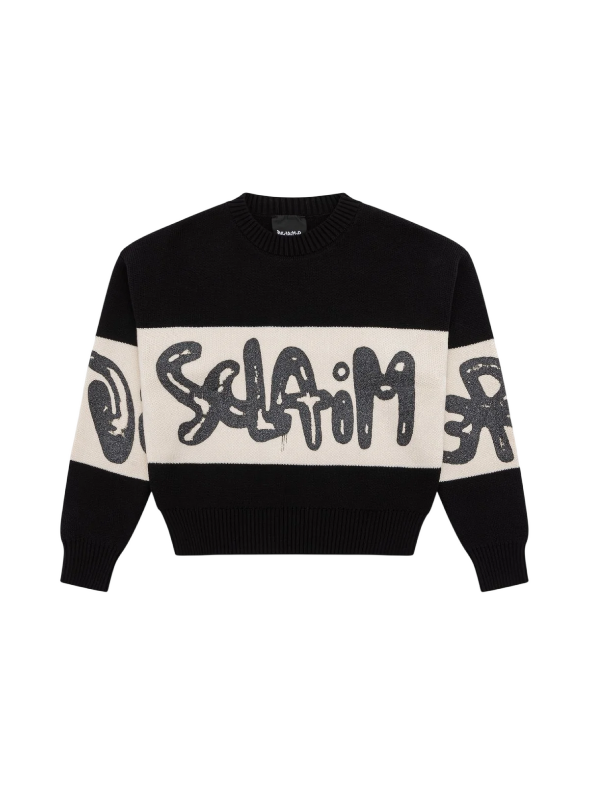 Disclaimer maglia donna con banda logo glitter nero 55859 NERO DISCLAIMER