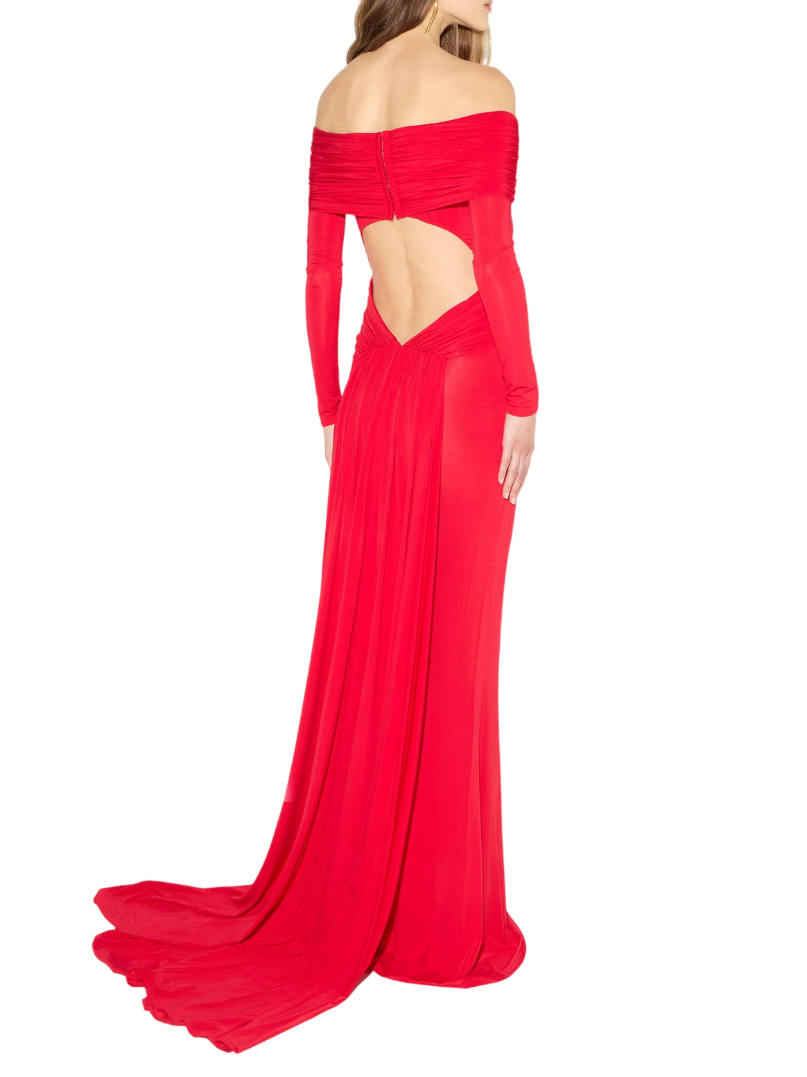 Elisabetta Franchi abito lungo drappeggiato Red Carpet rosso ABR2667 CG5 ELISABETTA FRANCHI