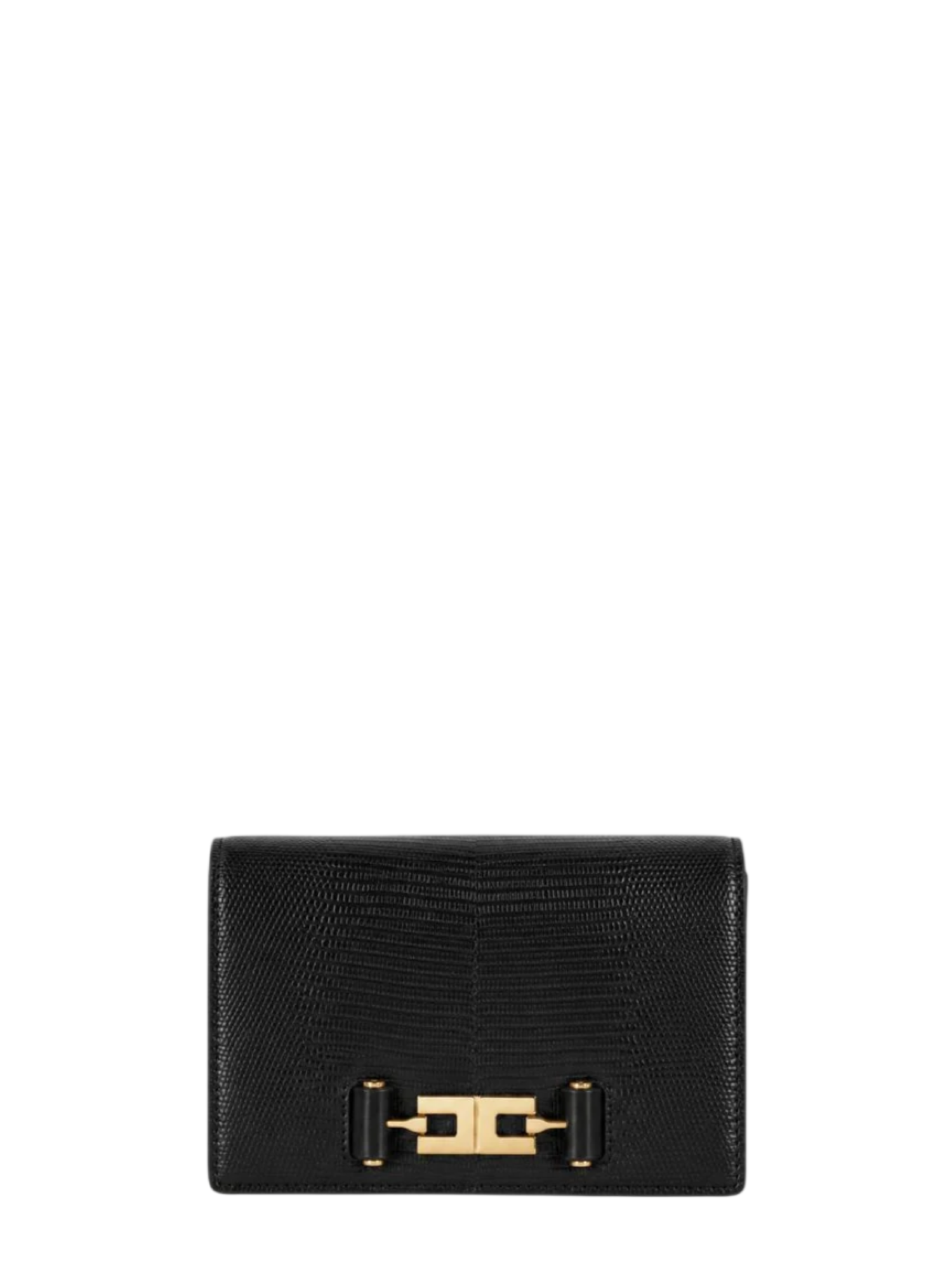 Elisabetta Franchi borsa a tracolla in ecopelle stampa lucertola nero BS08A66 110 ELISABETTA FRANCHI