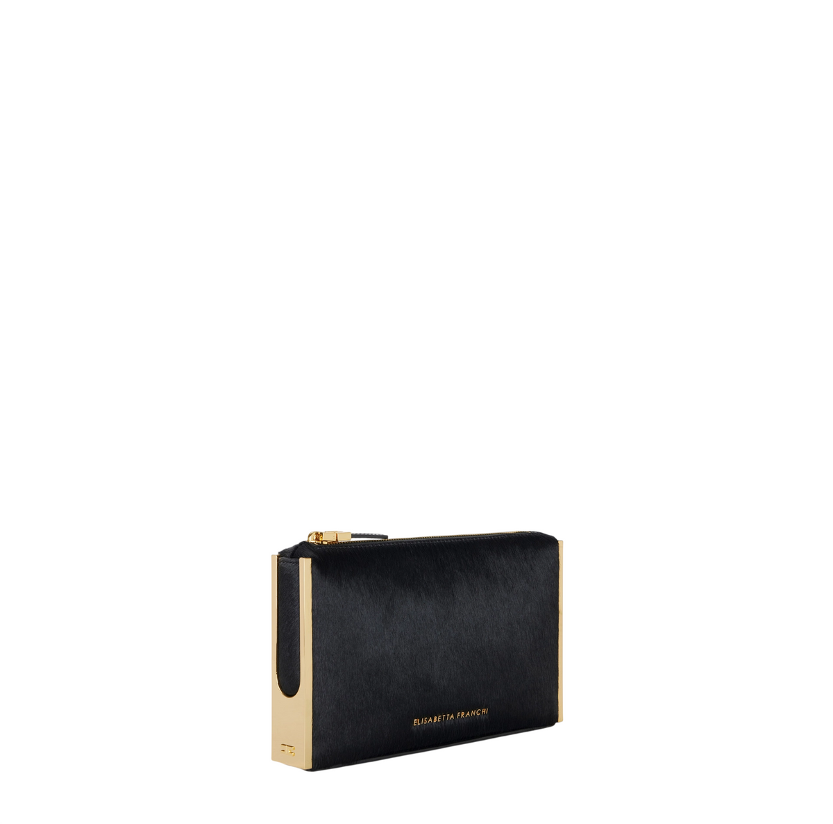 Elisabetta Franchi pochette in cavallino con dettagli metallici nero BS11A67 110 ELISABETTA FRANCHI
