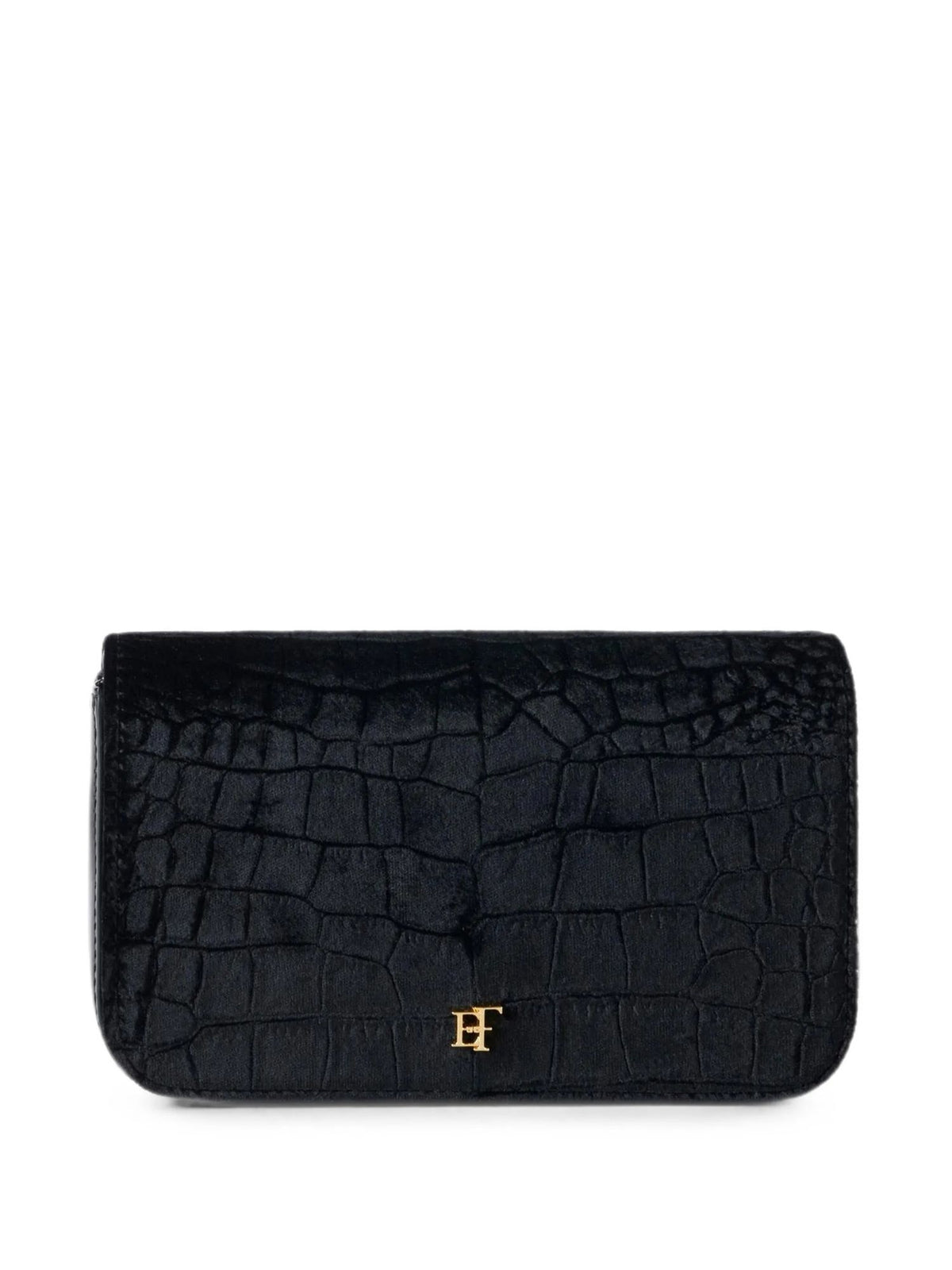 Elisabetta Franchi borsa a tracolla in velluto effetto cocco nero BS20A67 110 ELISABETTA FRANCHI