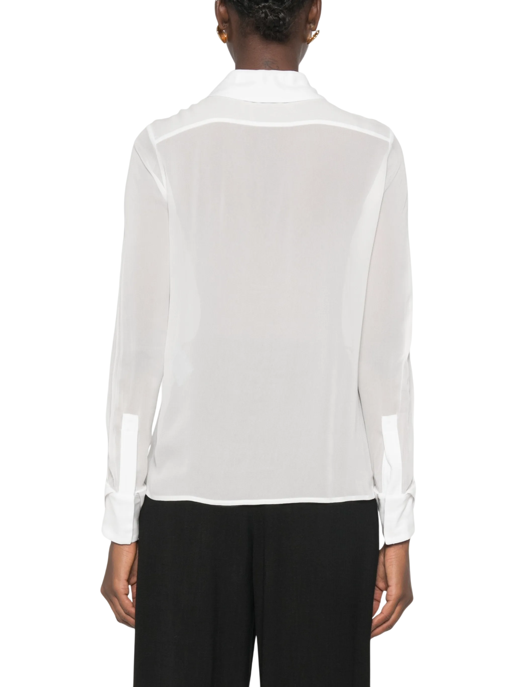 Elisabetta Franchi camicia donna in georgette con charms avorio CA19466 360 ELISABETTA FRANCHI