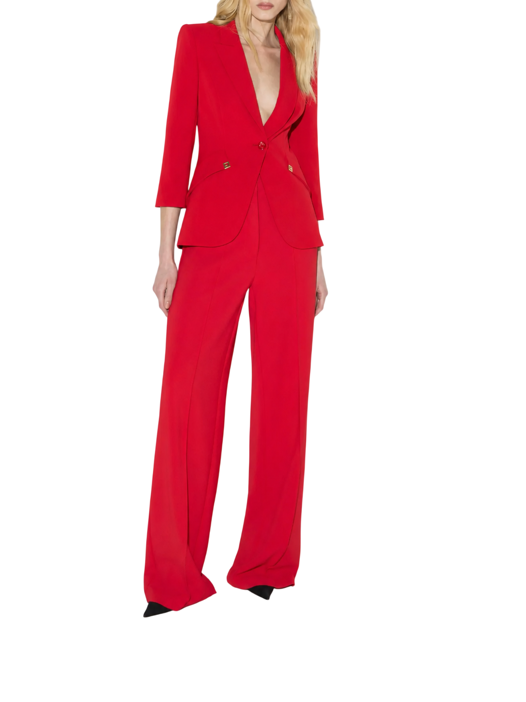 Elisabetta Franchi giacca blazer donna con dettagli logati rosso GI27567 CG5 ELISABETTA FRANCHI