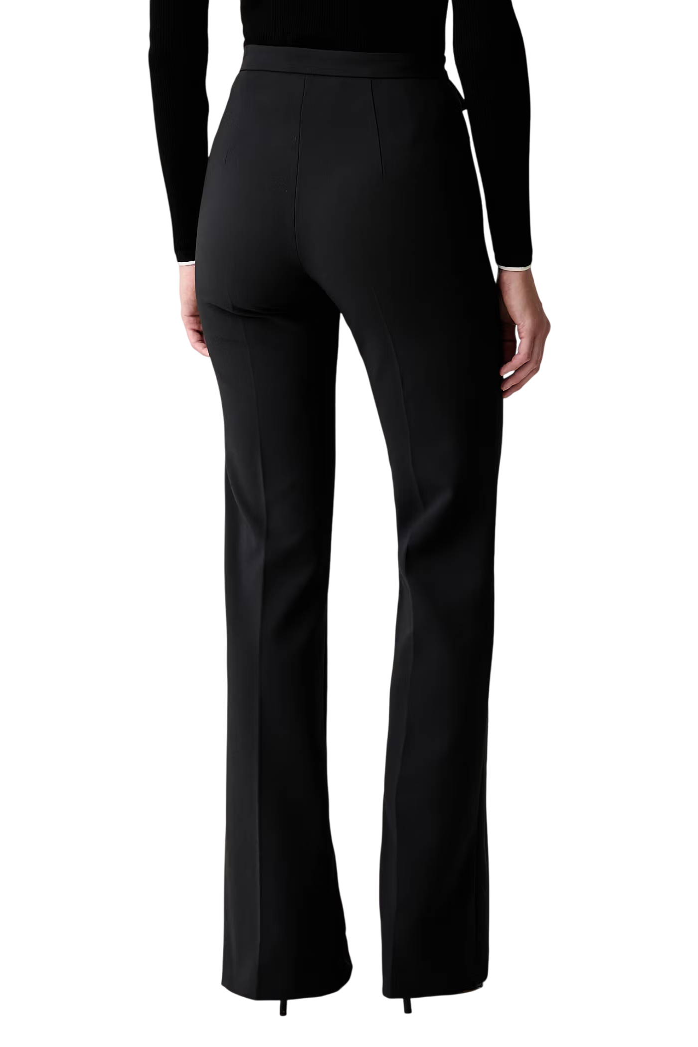 Elisabetta Franchi pantaloni a zampa in tessuto crepe nero PA19666 110 ELISABETTA FRANCHI