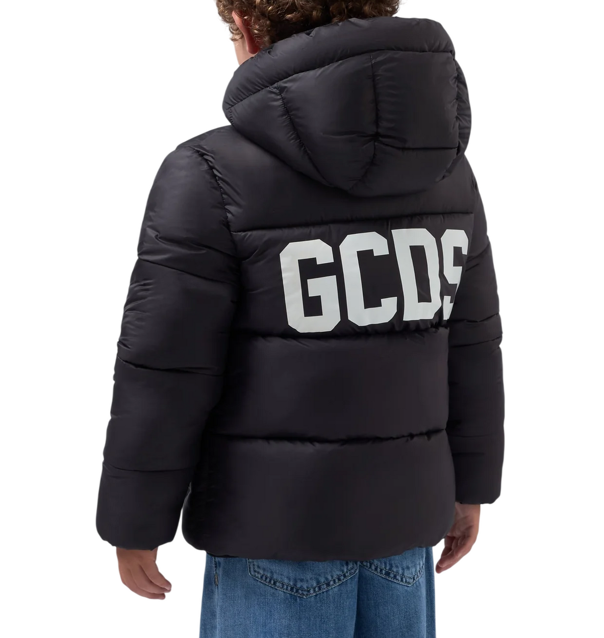 GCDS piumino con cappuccio unisex bambino nero C2BJQA614T340 999A GCDS