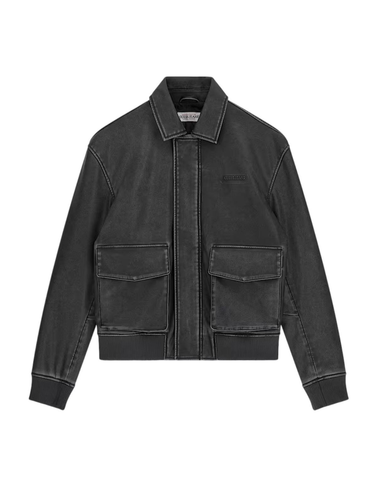Guess giubbino uomo in ecopelle stonewashed nero M6BL71K7176 FJG4 GUESS