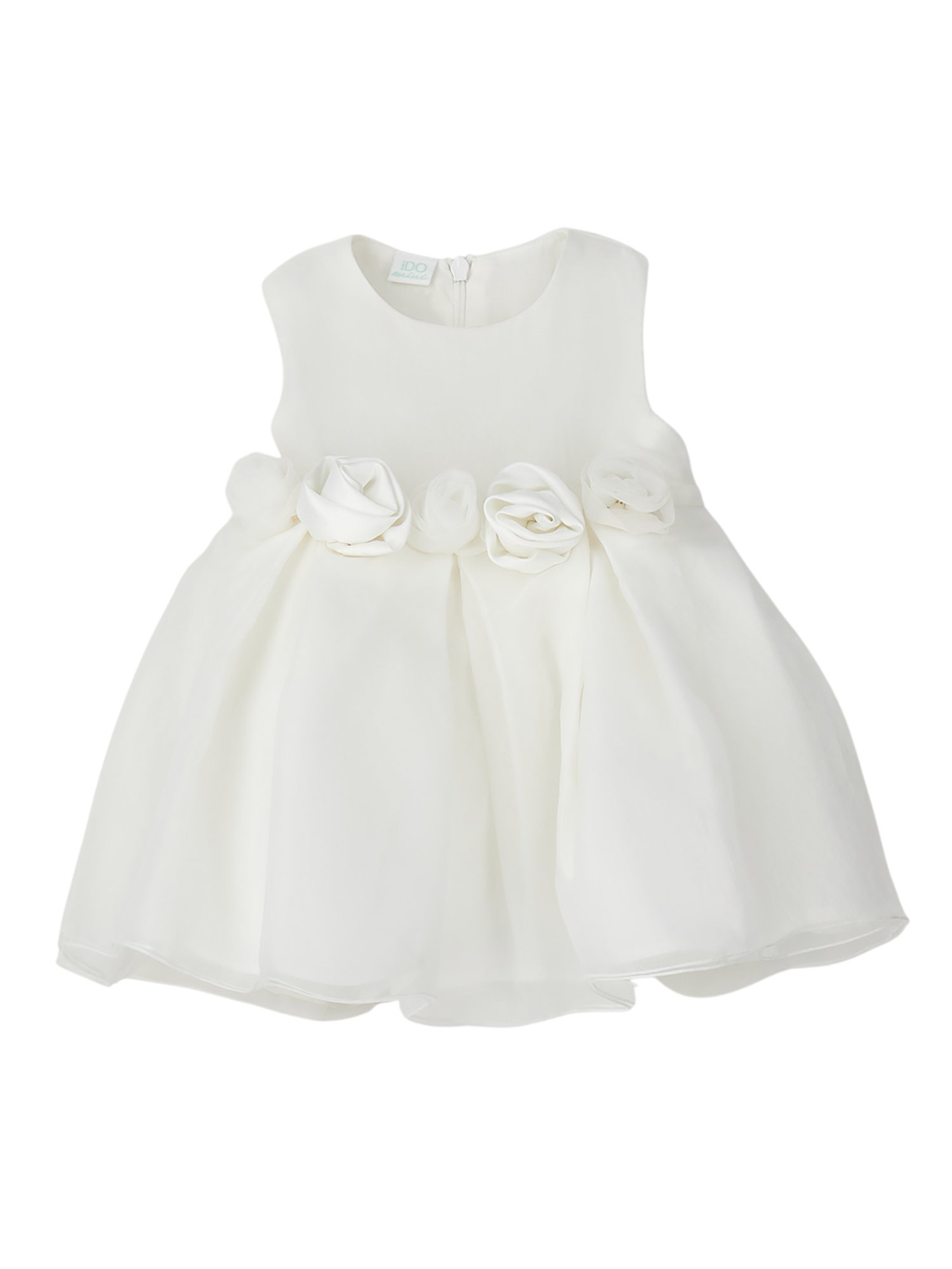 iDo abito cerimonia neonata in organza bianco 4H097 0112 iDO