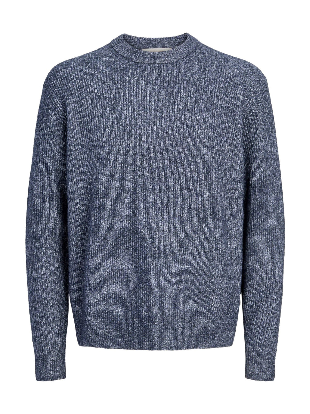 Jack&Jones maglia girocollo uomo misto lana blu melange 12300465 CROW BLUE MELANGE JACK&JONES