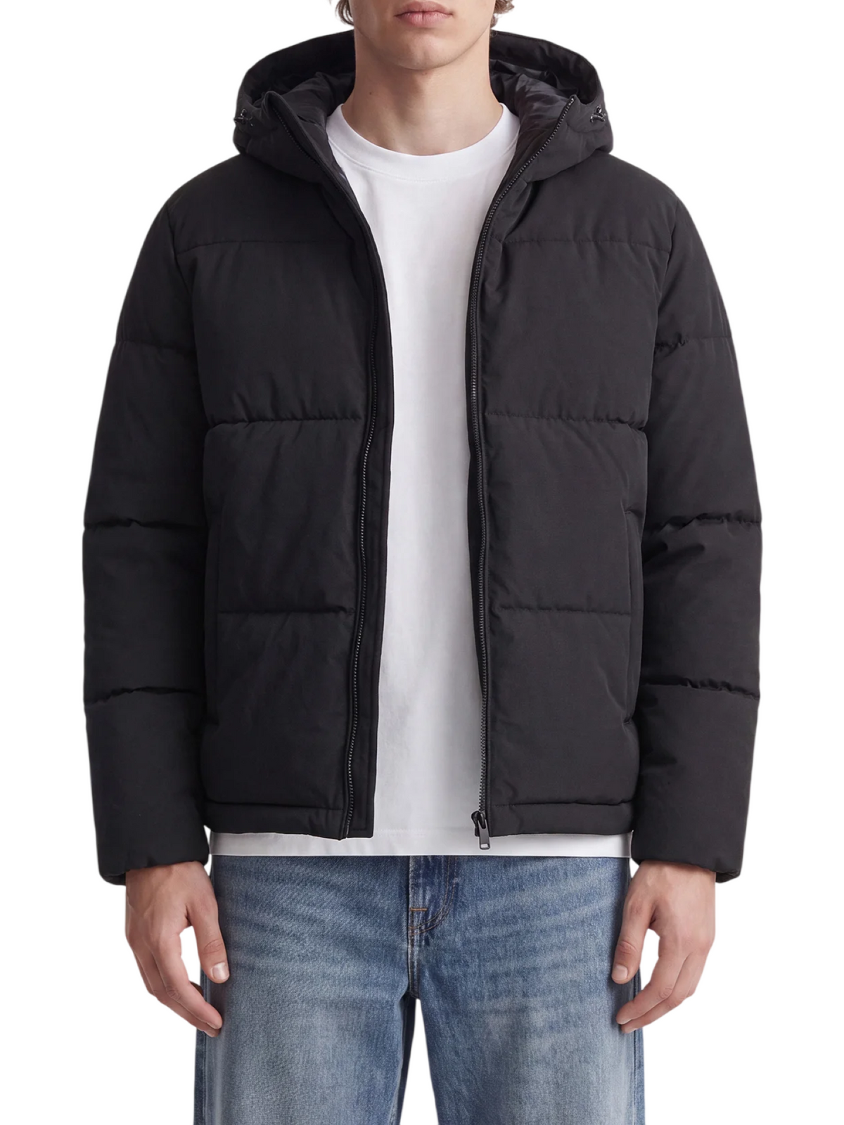Jack&Jones piumino uomo trapuntato Galaxy con cappuccio nero 12303930 BLACK JACK&JONES