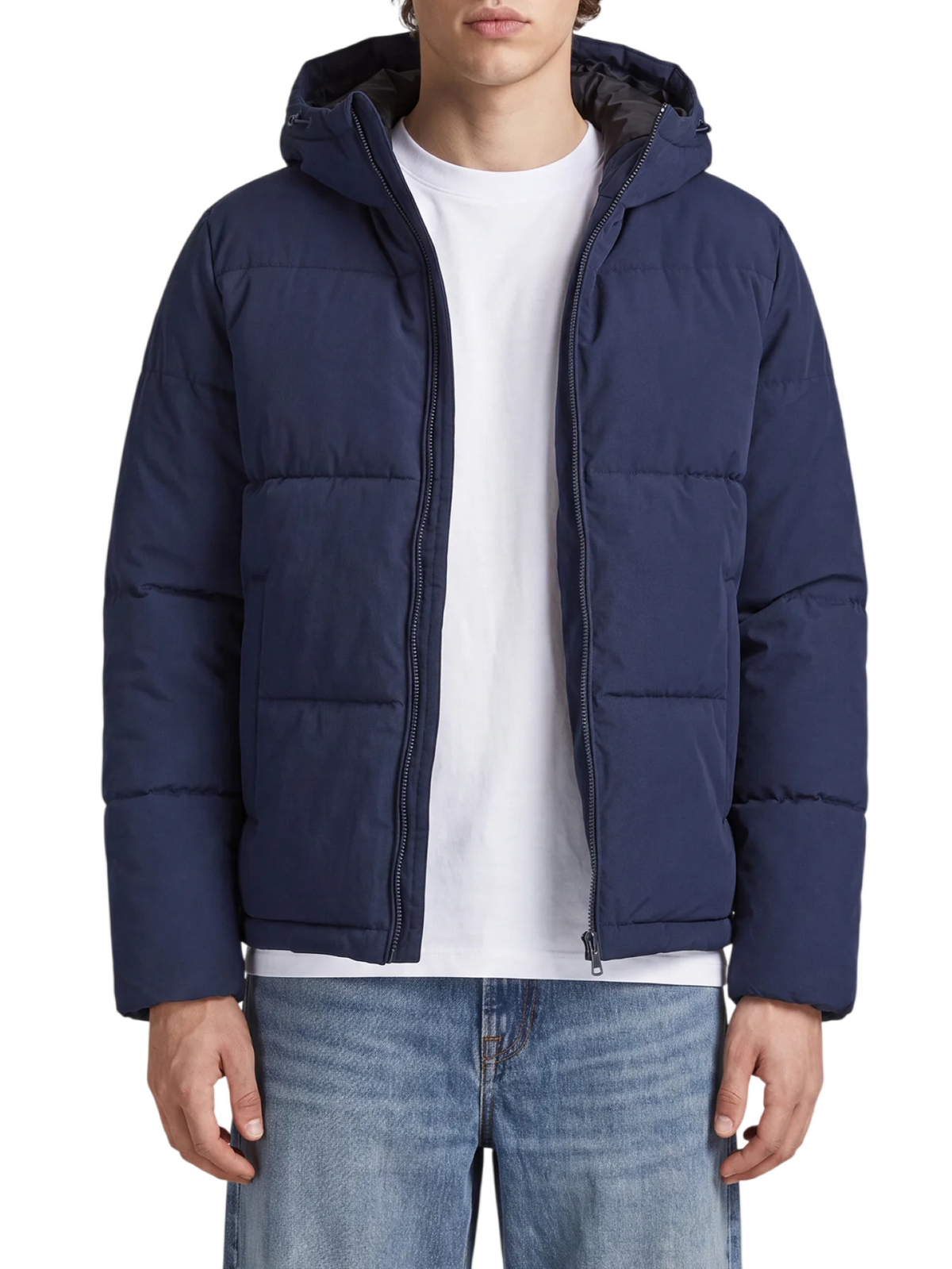 Jack&Jones piumino uomo trapuntato Galaxy con cappuccio blu 12303930 SKY CAPTAIN JACK&JONES