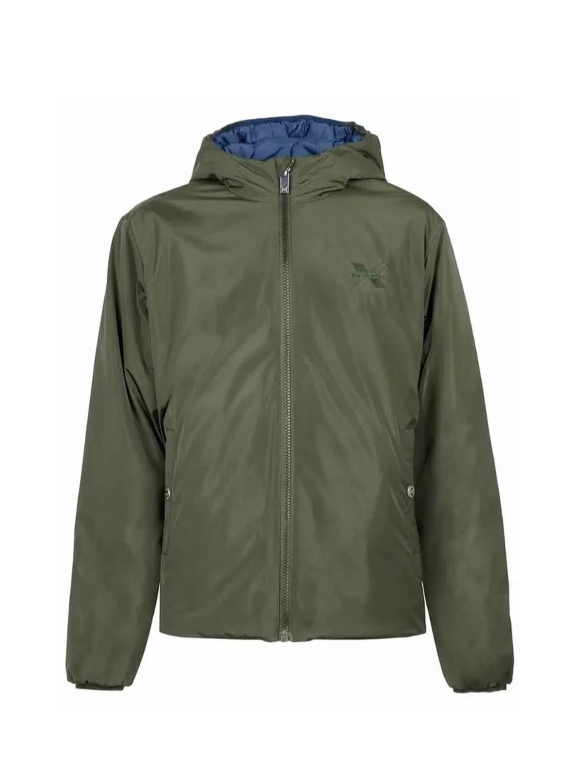 John Richmond giubbino imbottito uomo reversibile Buggia verde blu UMA26176GB GREEN FOREST NIGHT John RICHMOND
