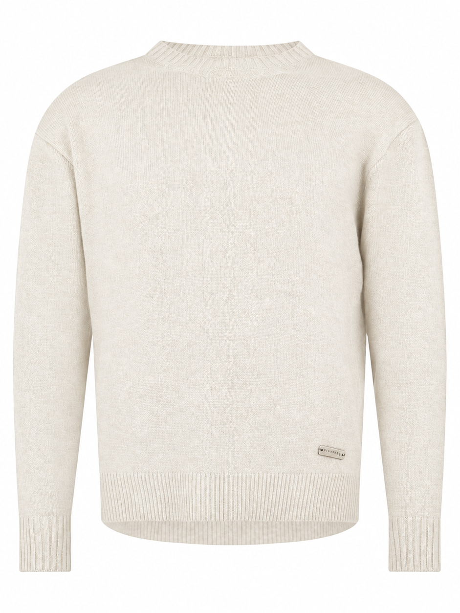 John Richmond maglia uomo misto lana e cashmere panna UMA26181MA WHITE EGRET John RICHMOND