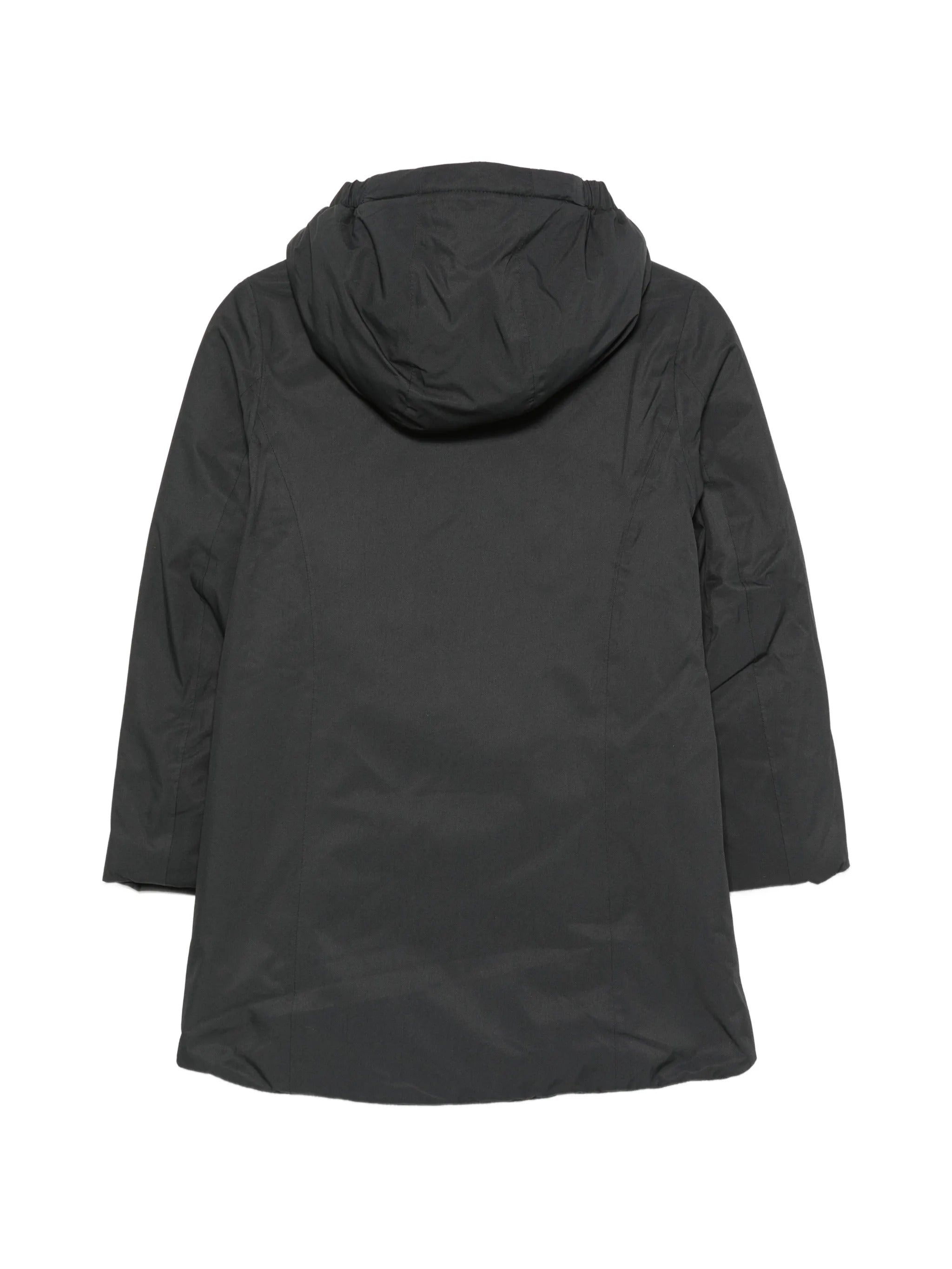 K-Way piumino lungo unisex bambino con cappuccio nero grigio K7151SW DCB K-WAY