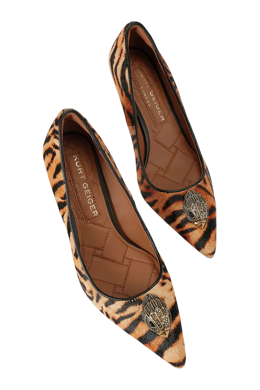 Kurt Geiger decollete a punta in cavallino animalier beige nero 3939946189 CAMEL KURT GEIGER