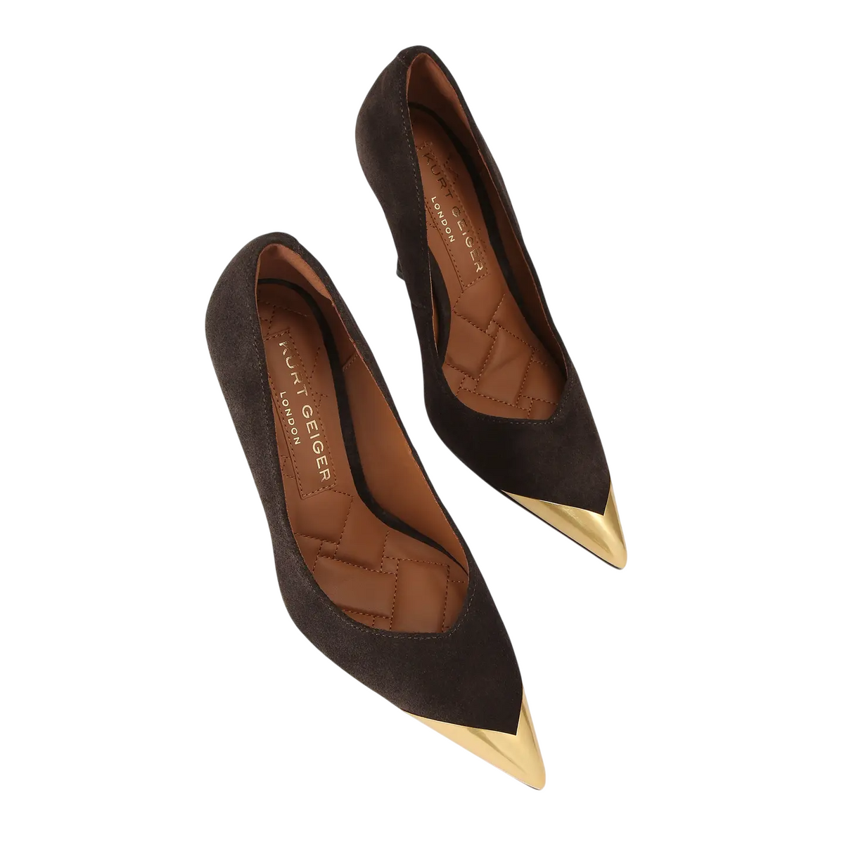 Kurt Geiger decollete a punta in suede con dettaglio metallico marrone moro 4986935209 DARK BROWN KURT GEIGER