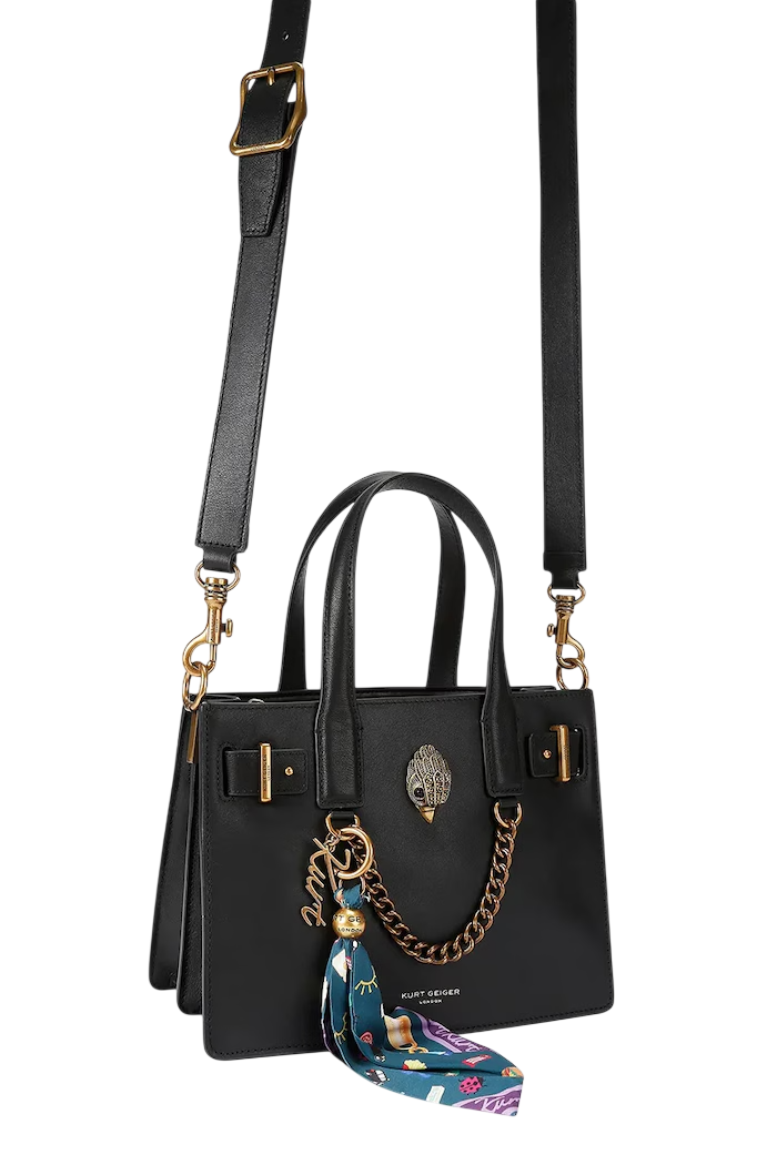 Kurt Geiger borsa a mano donna in pelle Sloane con tracolla nero 5838600109 BLACK KURT GEIGER
