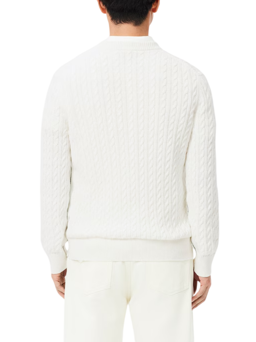 Lacoste maglia uomo con trecce misto cotone panna AH7627 X0N LACOSTE