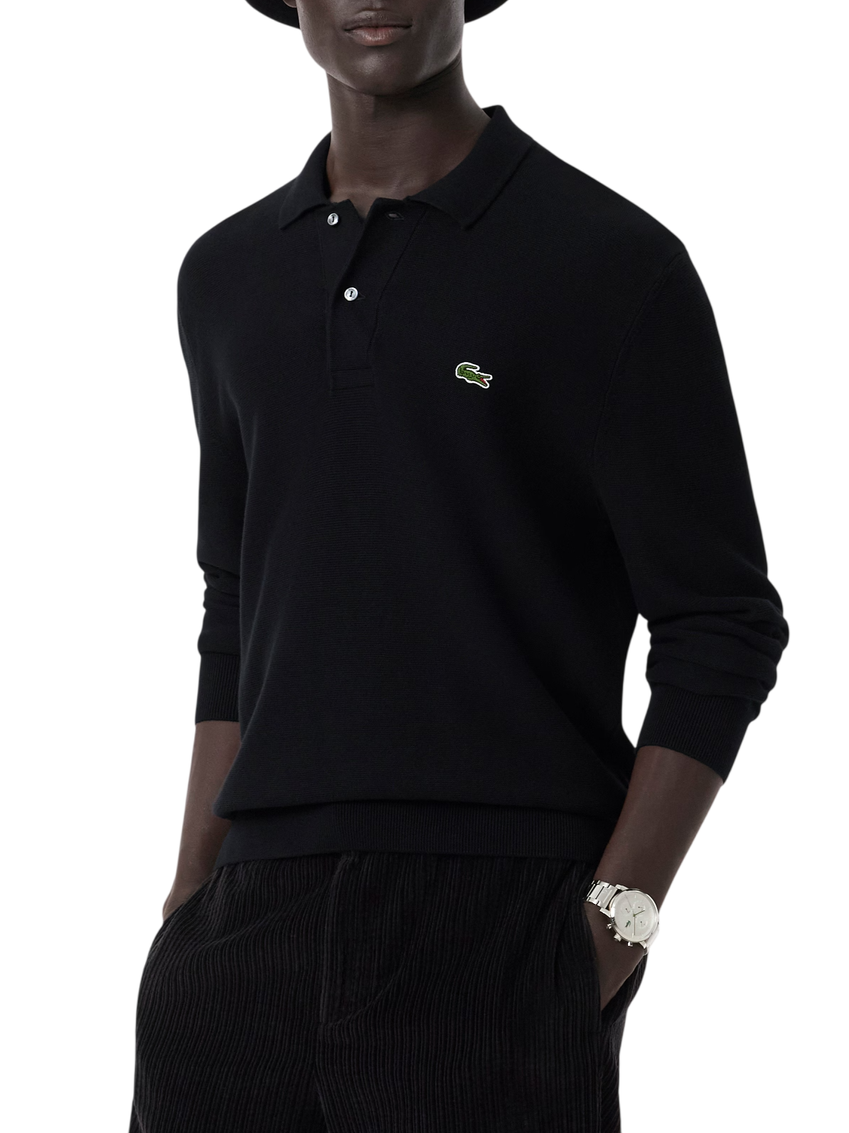 Lacoste polo uomo in maglia di cotone nero AH9904 031 LACOSTE