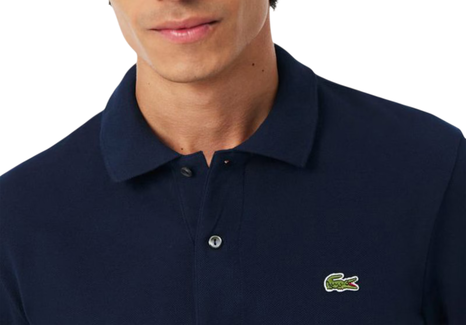 Lacoste polo manica lunga 12.12 in piquè blu L1312 166 LACOSTE