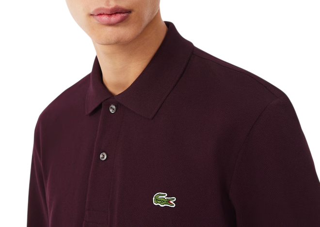 Lacoste polo manica lunga 12.12 in piquè marrone L1312 3KE LACOSTE