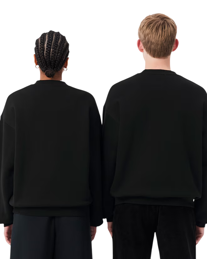 Lacoste felpa unisex oversize in caldo cotone nero SH7745 031 LACOSTE
